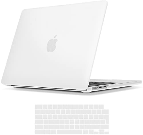 TECOOL Hülle Kompatibel mit MacBook Air M4 M3 M2 13.6 Zoll 2022 2024 2025 (A3240 A3113 A2681), Ultradünne Schutzhülle Case mit Tastaturschutz (EU Layout), Mattiert Klar