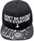 Outfitfabrik Snapback Cap Don´t be Racist, Hate Everyone in schwarz, Schirm Puta Madre mit Skull-Print, 3D-Stick (Provokation, Statement) Unisex, One Size, verstellbar