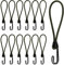 TaoTazon Spanngummi mit Haken 12 Stück, Expander mit Haken 20 cm, Multifunktional Hochbelastbare Planenspanner Gummispanner mit Haken für Stationäre Transportanhänger Banner Plakate Zelte (Grün)