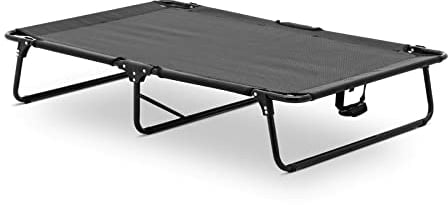 Wiesenfield WIE-PETBED-106 Katzen- und Hundeliege 120 x 80 x 23 cm Stahl (pulverbeschichtet) Teslin-Gewebe Schwarz Tierliege Hundeliege Outdoor Haustierbett