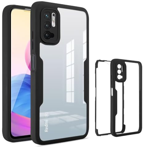 FMPCUO Silicona Líquida Carcasa Compatible con Realme 6 Pro 6.6 Funda,360 Grados con Protector de Pantalla Integrado[Sedoso-Tacto Suave][protección de la cámara]，Negro