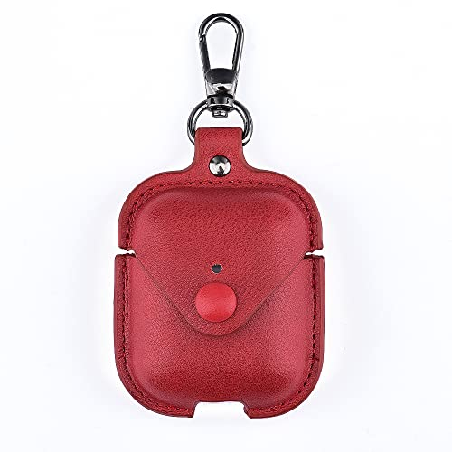 CasurvivePro Custodie per cuffie per AirPods, custodie in pelle PU aziendali con moschettone Apple AirPods 2a generazione 1a custodia di ricarica