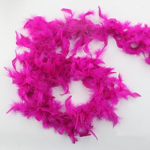 SYSUII Federboa zum Basteln 2M Truthahnfedern Feder-Schal Verkleidung Flauschige Girlande Weihnachten Band Boa Streifen Boa DIY Mädchen Verkleidung Zubehör Weihnachten Karneval Theater -Rose