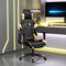 Sedia Gaming Trust,Poltrona Gamingsedia Da Gaming Massaggiante Poggiapiedi Nero E Oro Similpelleadatto Per Ufficio, Sala Giochi, Camera Da Letto, Sala Studio