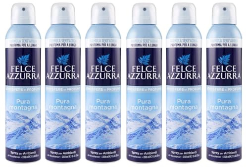 6er-Pack Felce Azzurra Pura Montagna Deodorante Ambienti,Lufterfrischer-Spray Raumsprays 250ml