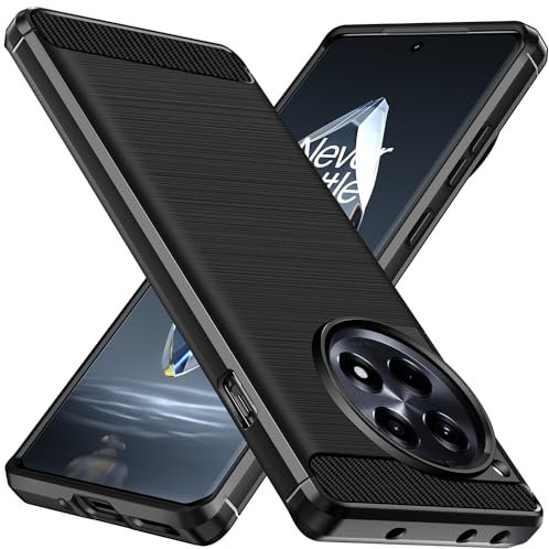 ivoler Funda para Oneplus 12R, [Protección Militar] Carcasa Protectora Antigolpes, Fina Suave TPU Silicona Caso Delgada Anti-Choques Antihuellas Bumper Case, Negro