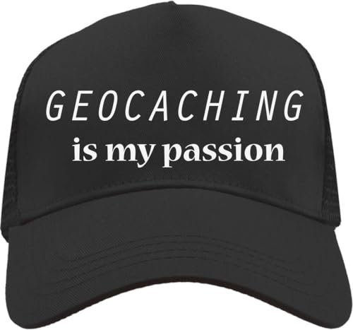 Functon+ Geocaching is My Passion Mesh Back Trucker Cap Adjustable Snapback Hat Black, Schwarz , Einheitsgröße