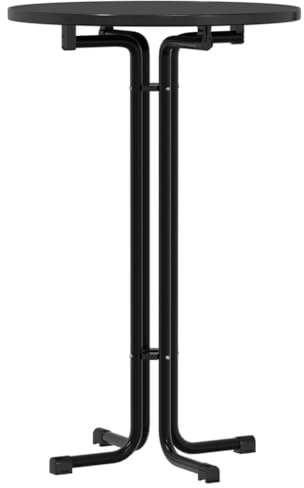 vidaXL Esstisch, Esszimmertisch mit Klappbares Design, Stehtisch für Esszimmer Küche, Küchentisch Bistrotisch, Schwarz Holzwerkstoff Stahl