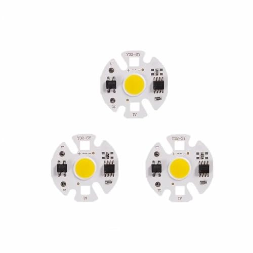 LIGHBIB COB Chip Lampe Matrix AC 220V 3W 5W 7W 9W 12W Für Flutlicht Scheinwerfer Keine Notwendigkeit Stick Projektor Glühbirne Perlen,Warmweiß,5W 3St