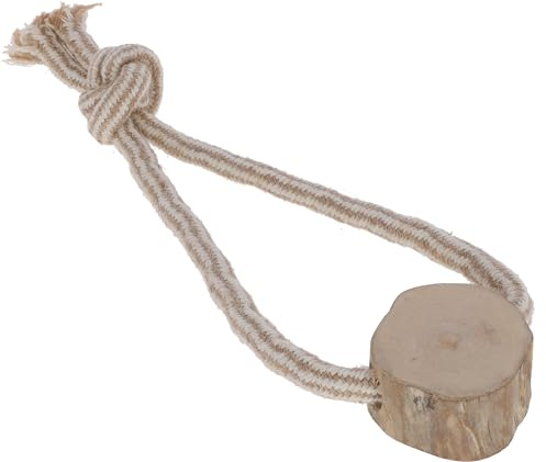 Kerbl Pet Kaffeeholz-Kette für Hunde | 27 cm, splitterarmes und koffeinfreies Kaffeeholz mit Jute und Baumwolle, unterstützt die natürliche Zahnpflege