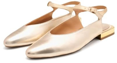 GIOSEPPO Women's Averill Mary Jane Flat, Platinum, 8.5 UK