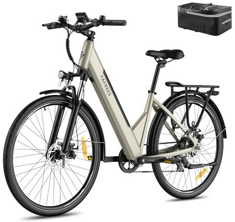Fafrees E Bike Elektrofahrrad 27.5 Zoll mit APP, City Ebike Herren Damen 36V 14.5Ah Akku, E-Fahrrad 250W 25km/h, Trekkingrad 7S (Gold)