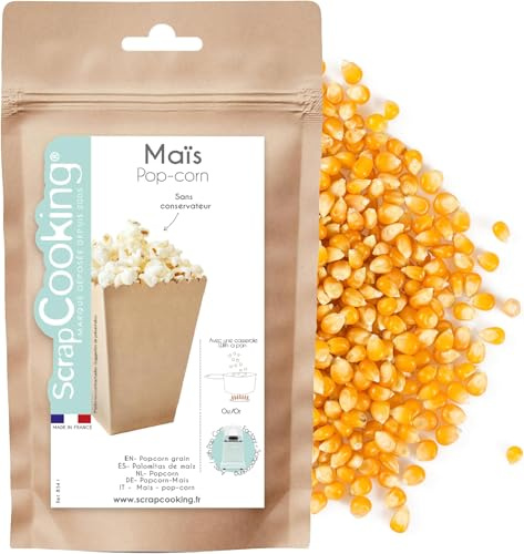 ScrapCooking - Maïs pour Pop Corn 300 g - Maïs à Éclater - Pour Casserole & Machine à Popcorn - À Saler ou Sucrer - Anniversaire, Fête, Cinéma, Film - Fabriqué en France - 8541 (Lot de 6)