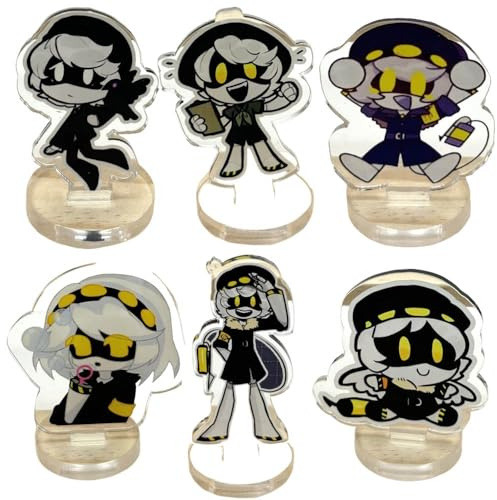 6 Pcs Murders Cyn N V J Acryl Stand Cartoon Uzi J N Cyn Figur Cosplay Zubehör Niedlich Murders Cyn N V J Desktop Dekorationen