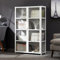 Pounjsd bücherregal glastüren, vitrine Weiß 82×33×130cm, Vitrinenschrank Eckvitrine Glasvitrine Standvitrine, Stehend Sammlervitrine, glasvitrine vitrine, Curio-Schrank, Doppeltür