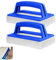 Pool Schwammbürste, 2 Stück Pool Reinigungsschwamm mit Griff, Pool Randreiniger, Poolreinigung Handschrubber, Schwimmbad Bürste zum Reinigen von Schmutz und Moos Entfernen, Blau