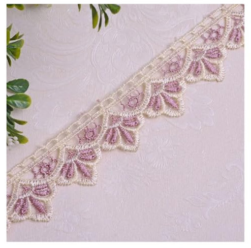 Aqxyedc 13 Yards Spitze Band Vorhang Lampe Sofa Kissen Rand Tapisserie Geflecht Spitze Trim Fringe DIY Zubehör for Nähen Hause dekoration wanglan(Lavender,13Yards Price)