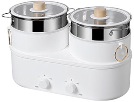 2L+2L Home Dual Capacity Electric Cooker Split Electric Hot Pot Multifunctional Pot Non-Stick Electric Frying Pan 220V
