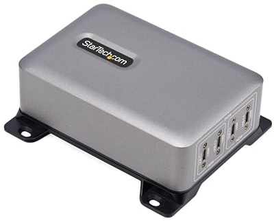 StarTech 4-Port 240W USB-C Ladegerät, 140W EPR je Port, GaN, PD 3.1 | Max. 240W Gesamt, Schraubsicherung, Laptop Ladegerät, VESA-Montage, Für MacBook Pro