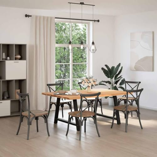 HEFZGDB Esstisch mit Baumkanten 180x120x74 cm Massivholz Eiche Kitchen Table Bartisch Campingtisch Esstisch Klein für Küche Garten Balkon Speisesaal