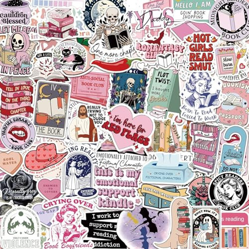150PCS Dark Romance Lecture Autocollants pour Kindle, Autocollants de Lecture pour Bagage, pare-chocs, Planche à Roulettes, Guitare, Bouteille d'eau, Adolescents, Enfants, Filles