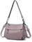 Prettiee Borsa a Tracolla da Donna in Vera Pelle, Borsa Casual (Rosa Viola)