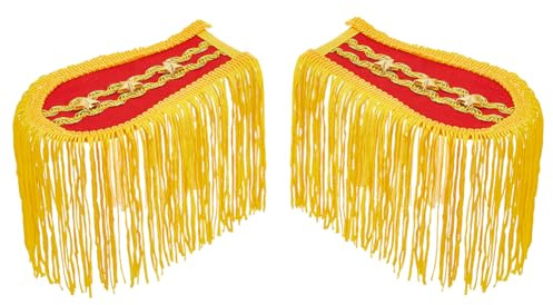 SUPERFINDINGS 2 Stück Fransen Epauletten Tassel Schulterepauletten Punk Schulterepaulette Fransen Schulterpolster Mit Nadeln Für Kostüm Zubehör Für Männer Und Frauen Cosplay Karneval