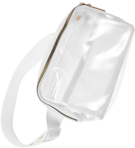 AKOOSY Transparent wasserdichte Bauchtasche Damen Herren Verstellbare Gürteltasche Vielseitig als Hüft Brustbeutel für Outdoor Leichtes Nylon Modische Weiße Lauf Tasche