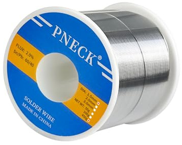 PNECK 60/40 Zinn Blei Kolophonium Kern Lötdraht für Elektrolöten 0,2 cm 0,5 kg (1,5mm 450g)