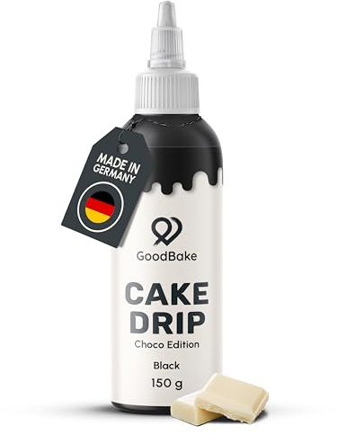 GoodBake Cake Drip Choco 150g Schwarz | Schokoglasur zum Dekorieren | Kuchenglasur zum Verzieren von Torten, Cup Cakes & Keksen, glutenfrei, Tortendeko Made in Germany