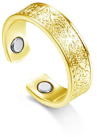 Kamise Anti Stress Ring, Vital Ring, 2026 Neu Magnetring zur Angstreduktion zur Besseren Schlafen zur Gewichtsabnahme, Offen Verstellbar Fingerring, Geschenk für Damen Frauen Freundin