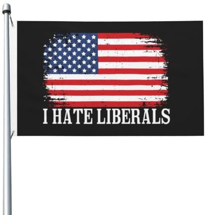 Flagge Ich hasse Liberale Flag 90x150cm | Außenbanner mit Messingösen für Schlafsäle Schlafzimmer Balkon