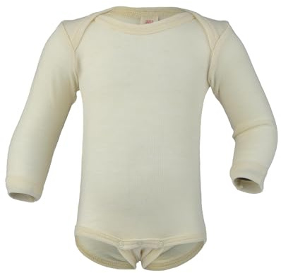 Engel Baby Body langarm, Wolle Seide, Natur (Natur, 86-92)