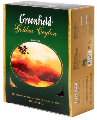 Greenfield Golden Ceylon, Schwarzer Ceylon Tee, Single Origin, Pure Sri Lanka Black Tea 100 Teebeutel, tea bags, 100 Tassen, 200g