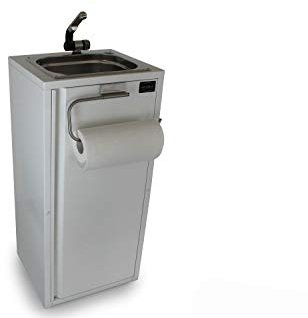 Mobiles Handwaschbecken Waschbecken Verkaufsstand Marktstand Imbiss + Papierrollenhalter Weiß (ad-ideen)