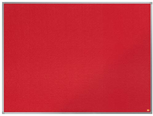 Nobo Felt Noticeboard, 1200 x 900 mm, Aluminium Trim, Corner Wall Mounting, Essence Range, Red, 1904067