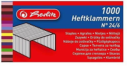 herlitz Heftklammern 24/6, Metall, Inhalt: 1.000 Stück