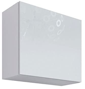Mirjan24 Hängevitrine Vigo Quadrat, Vitrinenschrank, Grifflose Öffnen, Farbauswahl, Stauraumvitrine Hochschrank, Wohnzimmer Highboard, Schrank, Vitrine (Weiß/Weiß Hochglanz)