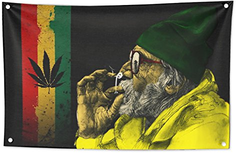 KINO Homie Dekorativer Wandteppich im Jamaika-Reggae-Stil, Marihuana-Blatt, Rasta-Flagge, Bar, Club, Tattoo, Geschäft, Banner, Wandbehang, Cannabis-Stoffposter