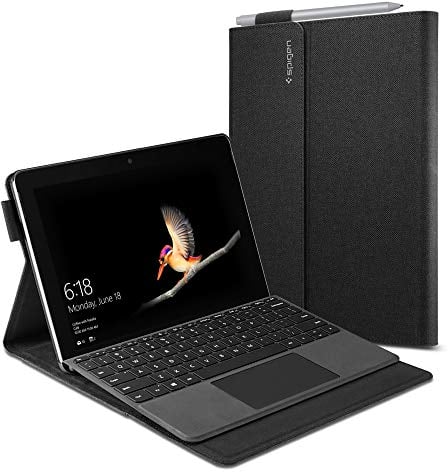Spigen Stand Folio Kompatibel mit Microsoft Surface Go 4 (2023) / Surface Go 3 (2021) / Surface Go 2 (2020) / Surface Go (2018) 10 Zoll Hülle - Schwarz