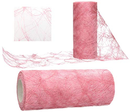 AmaCasa Tischläufer Sizoweb 20cm/25m Tischband Hochzeit Kommunion (AltPink)