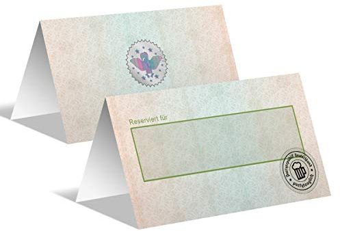 80 x Tischkarten witzig Geburtstag Hochzeit Blanko Namenskarten Platzkarten - Fahrzeugschein Design