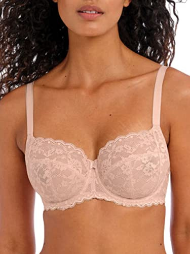 Freya Women's Offbeat Underwire Side Support Bra Plunge, Opaque, Natural Beige, 32H US