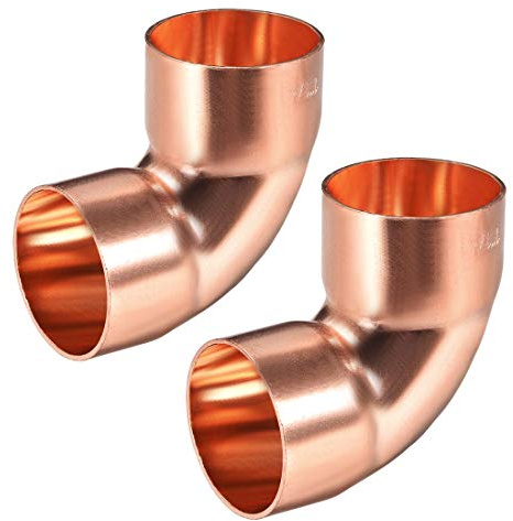 sourcing map 2Pcs Coude Cuivre 90 Degré Virage Court pour Tuyauterie 32mm | Tuyau Raccord Connecteur