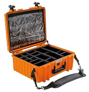 B&W Outdoor Transport Case Type 6000 Orange - Emergency Case for Rescuers and Home Use - Waterproof According to IP6 Certification, Dustproof, Shatterproof and Indestructible