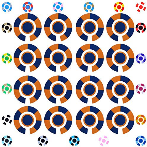 Acclaim Lawn Bowls Identification Stickers Markers Standard 5.5 cm Diameter 4 Full Sets of 4 Self Adhesive Segmented Two Colour (Navy Blue/Orange)