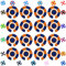 Acclaim Lawn Bowls Identification Stickers Markers Standard 5.5 cm Diameter 4 Full Sets of 4 Self Adhesive Segmented Two Colour (Navy Blue/Orange)