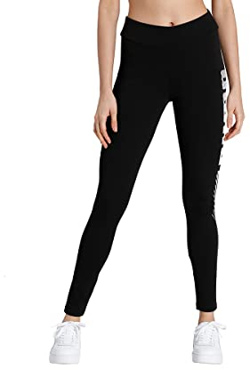 PUMA Damen, ESS Graphic Leggings Leggings, schwarz, XL