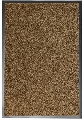 vidaXL Indoor/Outdoor Brown Doormat - Non-slip PVC Backing, Highly Absorbent, Machine Washable, 40 x 60 cm
