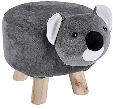 Cepewa Kinderhocker mit Tiermotiv Hund Schaf Esel Koala Hose Elefant Plüschsitz für Kinderzimmer (1 x Sitzhocker Koala)